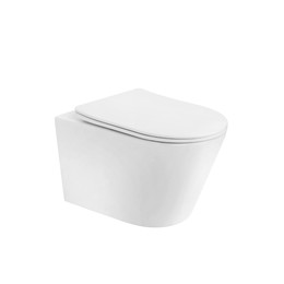 Унитаз подвесной безободковый Boheme Avva 973-SET-W с тонкой крышкой микролифт - фото 