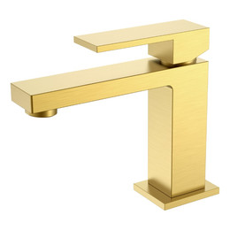 Смеситель для раковины Boheme Qubic 471-MG, золото матовое - фото 