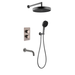 Душевая система для ванны Boheme Cell 427-GM + 135-3-GM + 625-GM (со скрытой частью) графит - фото 