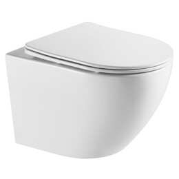 Унитаз подвесной безободковый Azario Grado AZ-0046-UQ1 с тонкой крышкой микролифт (Система смыва торнадо) - фото 