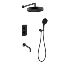 Душевая система для ванны с термостатом Boheme Cell 427-B  + 134-3-B + 625-B (со скрытой частью) чёрный - фото 