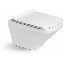 Унитаз подвесной безободковый SantiLine SL-5003 с тонкой крышкой микролифт - фото 