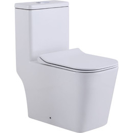 Унитаз-моноблок безободковый SantiLine SL-5024 с тонкой крышкой микролифт - фото 