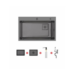 Кухонная мойка Gerhans K37246B 1 мм, графит - фото 