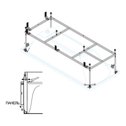 Каркас для ванны Cezares 165x70 см ECO-165-70-MF-R - фото 