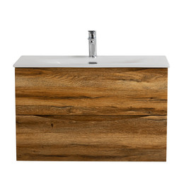 Тумба подвесная с раковиной BelBagno 90 см MARINO-CER-MINI-900-2C-SO-RR-P, rovere rustico - фото 