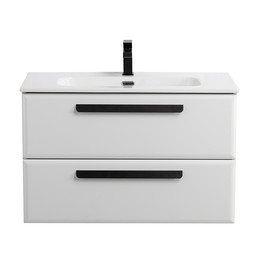 Тумба подвесная с раковиной Cezares 90 см ECO-CER-N-900-2C-SO-BL, bianco lucido - фото 