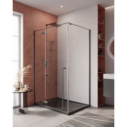 Душевое ограждение Cezares 1200x900 LINER-AH-1-120/90-C-GM-L, оружейная сталь/прозрачное - фото 