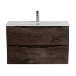 Тумба подвесная с раковиной BelBagno 80 см MARINO-CER-MINI-800-2C-SO-RNG-P, rovere nature grigio - фото 