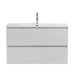 Тумба подвесная с раковиной BelBagno 100 см UNO-MINI-1000-2C-SO-BO, bianco opaco - фото 