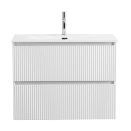 Тумба подвесная с раковиной BelBagno 80 см UNO-MINI-800-2C-SO-BO, bianco opaco - фото 