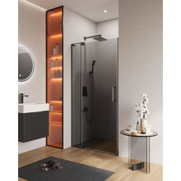 Душевая дверь Cezares 90 см SLIDER-B-1-90/100-GRIGIO-GM (стекло 8 мм) оружейная сталь/тонированное - фото 