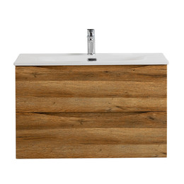 Тумба подвесная с раковиной BelBagno 90 см MARINO-CER-N-900-2C-SO-RR-P, rovere rustico - фото 