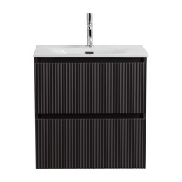 Тумба подвесная с раковиной BelBagno 50 см UNO-MINI-500-2C-SO-GSO, тёмно-серый матовый - фото 