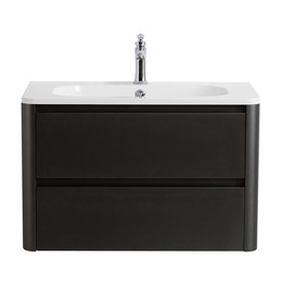 Тумба подвесная с раковиной Cezares 80 см RELAX-800-2C-SO-GM, оружейная сталь - фото 