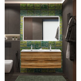 Тумба подвесная с раковиной BelBagno 120 см MARINO-CER-N-1200-4C-SO-RR-P, rovere rustico - фото 