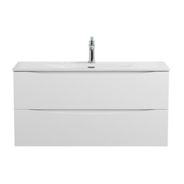 Тумба подвесная с раковиной BelBagno 100 см MARINO-CER-MINI-1000-2C-SO-BO-P, bianco opaco - фото 