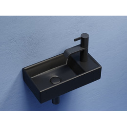 Раковина подвесная Ceramicanova Element 40 см L CN6051LMB, чёрный матовый - фото 