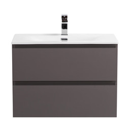 Тумба подвесная с раковиной Belbagno 60 см KRAFT-600-2C-SO-GSO (раковина BB600ETL) тёмно-серый матовый - фото 