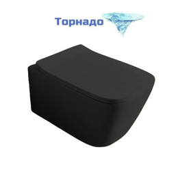 Унитаз подвесной безободковый ArtCeram A16 ASV006 17 00, чёрный матовый (Система смыва торнадо) - фото 