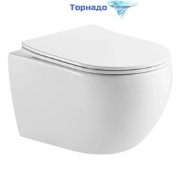 Унитаз подвесной безободковый Aquatek Европа AQ1190T-00 с тонкой крышкой микролифт (система смыва Торнадо) - фото 