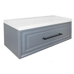 Тумба подвесная с раковиной Azario LAURA CS00104005 100 см, серый матовый - фото 