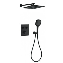 Душевая система для душа с термостатом Grocenberg GB5040BL, чёрный матовый - фото 