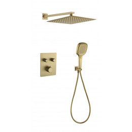 Душевая система для душа с термостатом Grocenberg GB5040MG, матовое золото - фото 