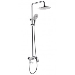 Душевая стойка с изливом Grocenberg GB7001WC, белый хром - фото 