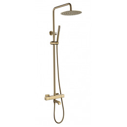 Душевая стойка с термостатом Grocenberg GB7005MG, матовое золото - фото 