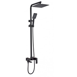 Душевая стойка с изливом Grocenberg GB7008BL, чёрный матовый - фото 