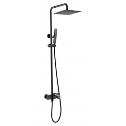 Душевая стойка с изливом Grocenberg GB7090BL, чёрный матовый - фото 