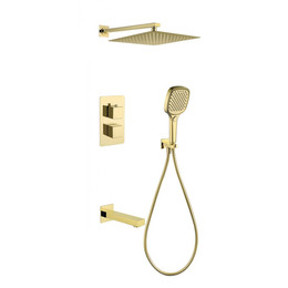 Душевая система для душа с термостатом Grocenberg GB5050GO, золото - фото 