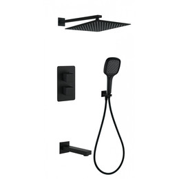 Душевая система для душа с термостатом Grocenberg GB5050BL, чёрный матовый - фото 