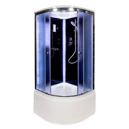 Душевая кабина Avacan 100x100 см B10SLEDBLACK, хром/матовое (безсиликоновая сборка) - фото 