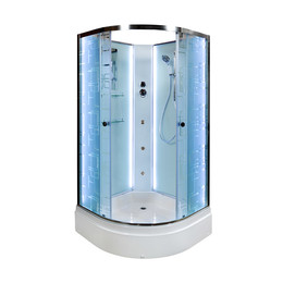 Гидробокс Avacan 100x100 см EM2710NLED+GM, хром/узор (безсиликоновая сборка) - фото 