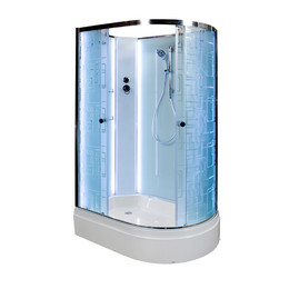 Душевая кабина Avacan 120x80 см EM2712LNLED, хром/узор (безсиликоновая сборка) - фото 