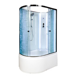 Душевая кабина Avacan 110x80 см EM4511RNLED, хром/узор (безсиликоновая сборка) - фото 