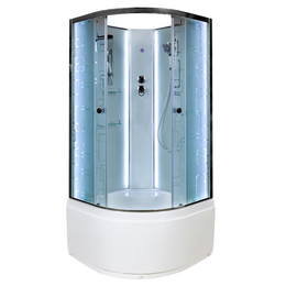 Душевая кабина Avacan 80x80 см EM4580NLED, хром/узор (безсиликоновая сборка) - фото 