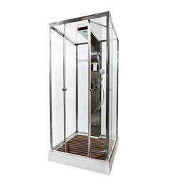 Гидробокс Avacan 100x100 см Z111STEAM, хром/прозрачное (безсиликоновая сборка) - фото 