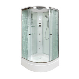 Гидробокс Avacan 110x110 см EM3011GM+EL, хром/узор (безсиликоновая сборка) - фото 