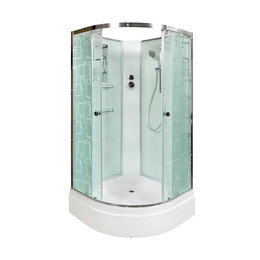 Душевая кабина Avacan 110x110 см EM3011N, хром/узор (безсиликоновая сборка) - фото 