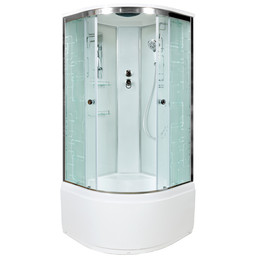 Душевая кабина Avacan 110x110 см EM5011, хром/узор (безсиликоновая сборка) - фото 