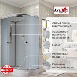Душевая кабина Avacan 120x80 см D2012L, хром/матовое (безсиликоновая сборка) - фото 