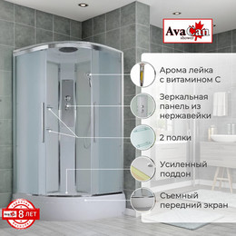 Душевая кабина Avacan 80x80 см EM3080, хром/матовое (безсиликоновая сборка) - фото 