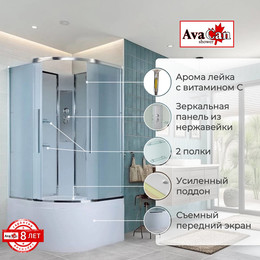 Душевая кабина Avacan 80x80 см EM5080N, хром/матовое (безсиликоновая сборка) - фото 