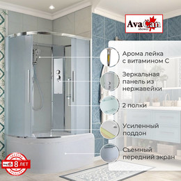 Душевая кабина Avacan 110x80 см EM5811RN, хром/матовое (безсиликоновая сборка) - фото 