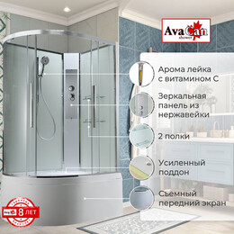 Душевая кабина Avacan 120x90 см EM5912RNT, хром/прозрачное (безсиликоновая сборка) - фото 