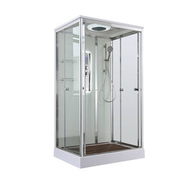 Гидробокс Avacan 100x80 см V2810LED, хром/прозрачное (безсиликоновая сборка) - фото 