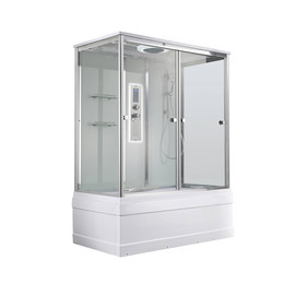 Гидробокс Avacan 160x85 см V5016LED, хром/прозрачное (безсиликоновая сборка) - фото 